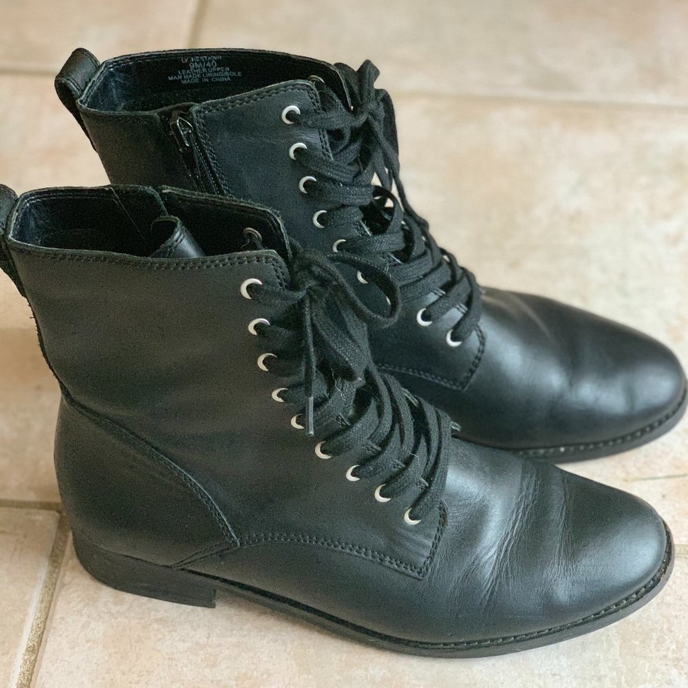 Leather Laced Booties